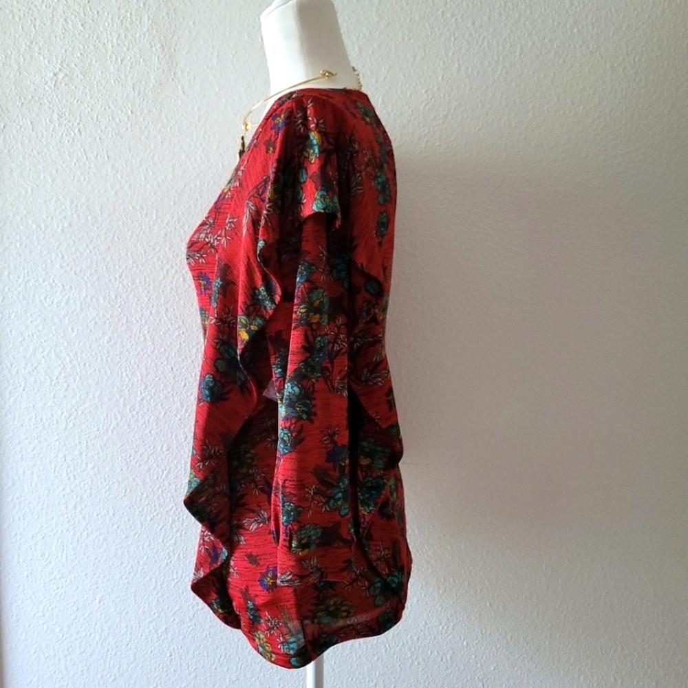 Free People Women's Dock Street Red Floral Combo Top - Picture 12 of 16